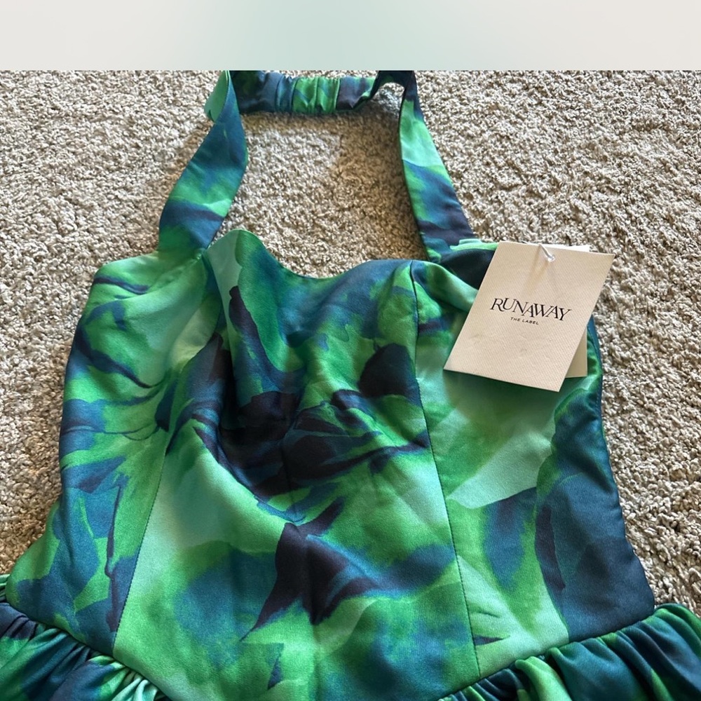 RunAway Green and Blue Mini Dress
